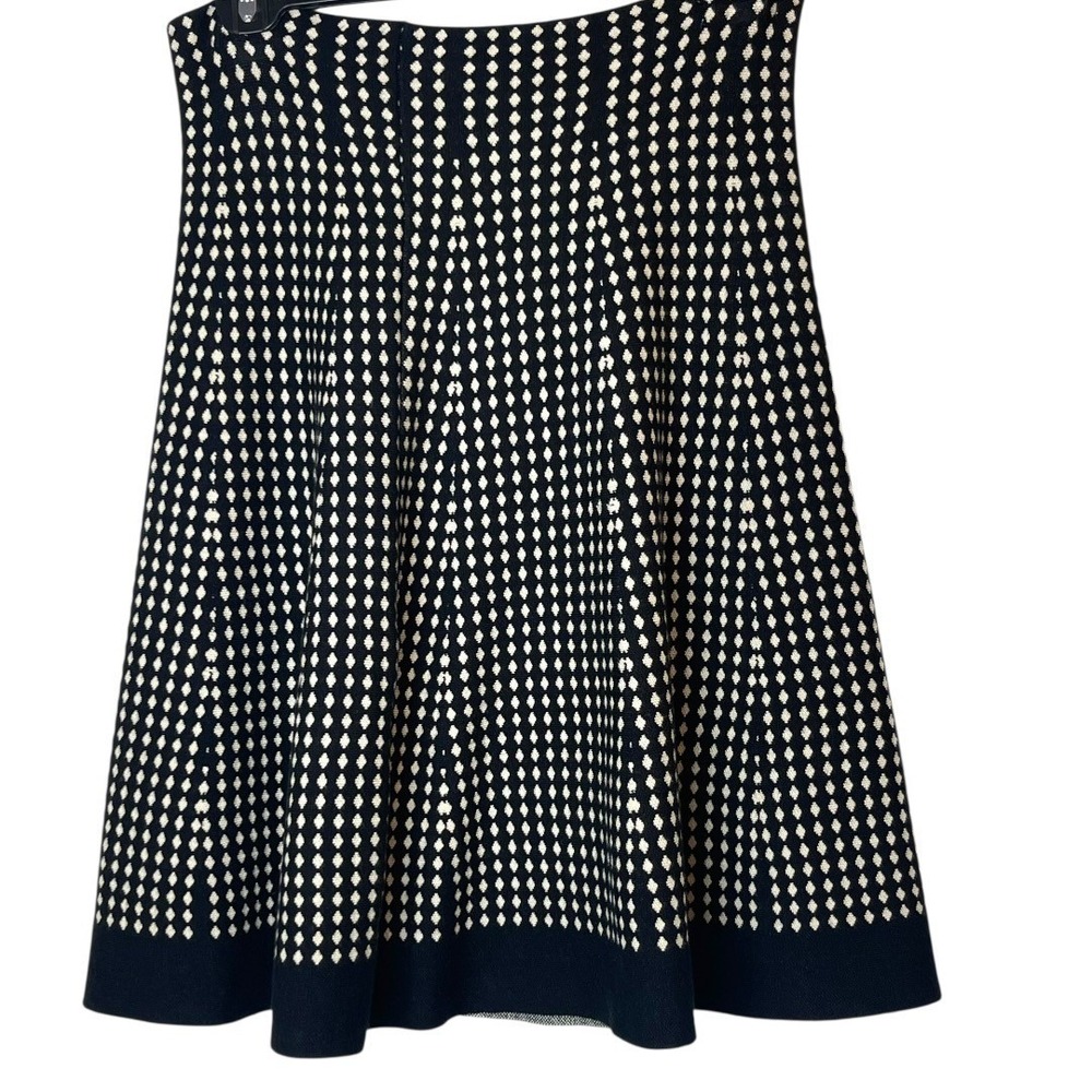 Max Studio Knit Skirt Women M/L Black White Diamond Geometric 9708614 Excellent - Picture 3 of 11